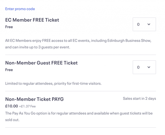 Edinburgh Connections ticket types